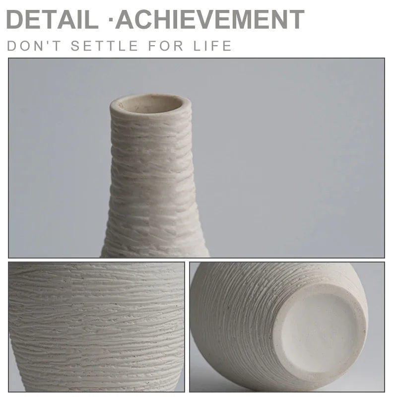 White Ceramic Narrow-Mouth Vase