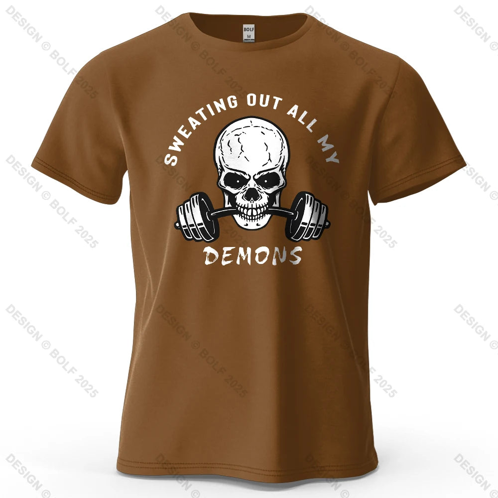 Skull Graphic Oversized Gym T-Shirt