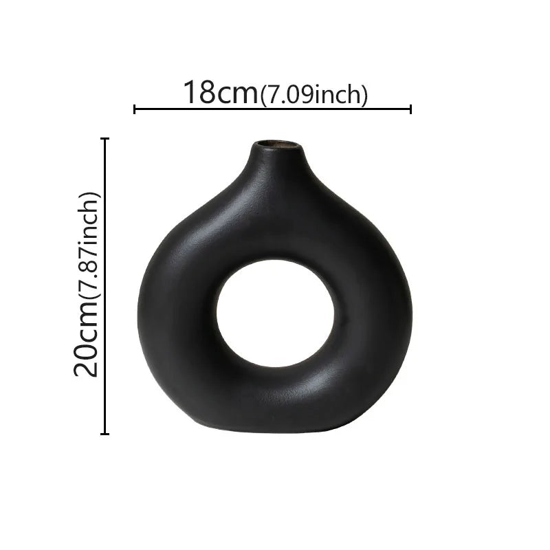 Minimalist Donut-Shaped Flower Vase