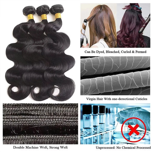 Body Wave Raw Human Hair Bundles - alternate view