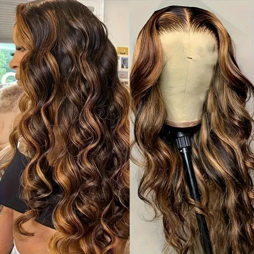 HD Lace Front Wig, Honey Blonde Ombre Highlight - alternate view