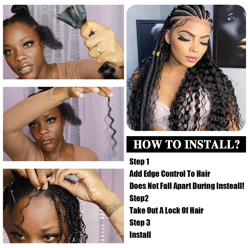 Bulk Human Braiding Hair for Boho Braids – Brazilian Virgin Deep Wave, 100g, 14"