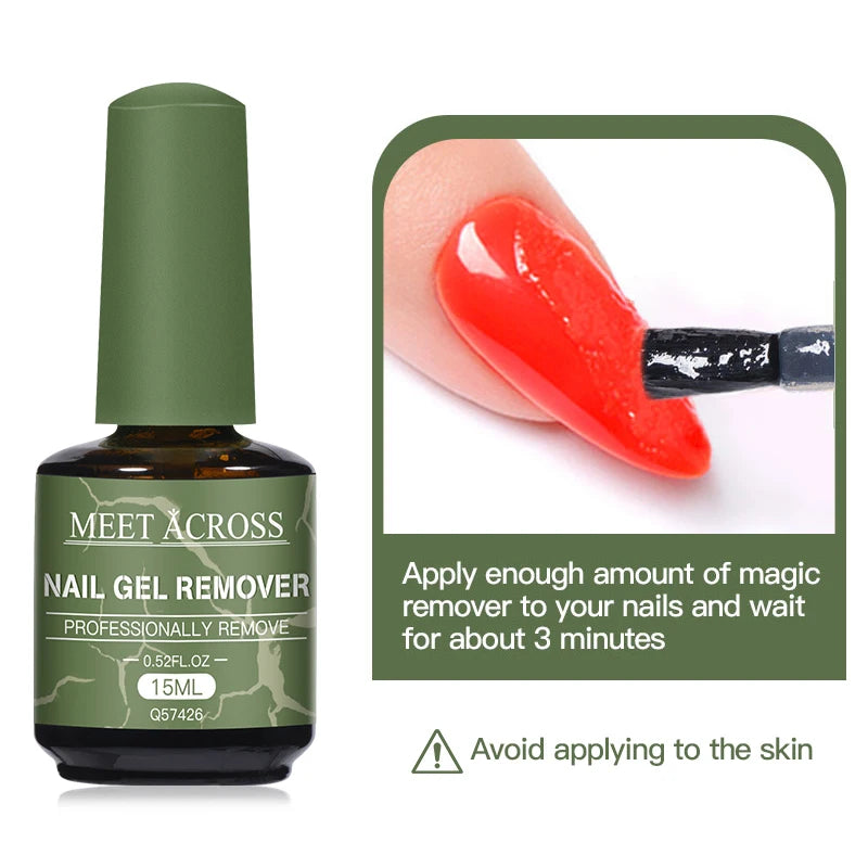 1/4bottle Nail Gel Remover Polish Soak-Off 3 Minutes Quickly & Easily Removes Gel Polish 0.5fl.Oz Professional Non-Irritating
