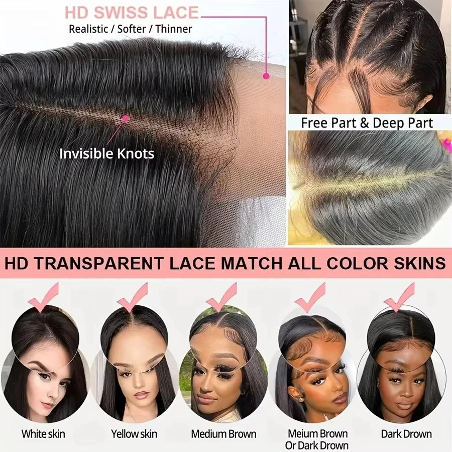 Glueless Put-On-and-Go Wig – Brazilian Human Hair, 4x4/5x5/6x6/13x4/13x6 Options, up to 40"