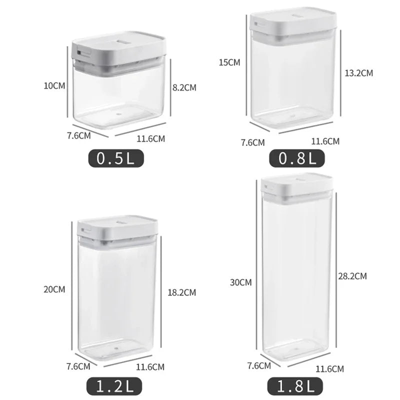 Airtight Kitchen Storage Jars with Scale Lines