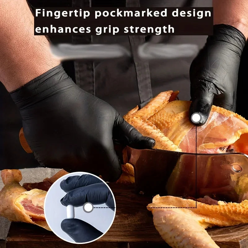 Disposable Black Nitrile Gloves - alternate view