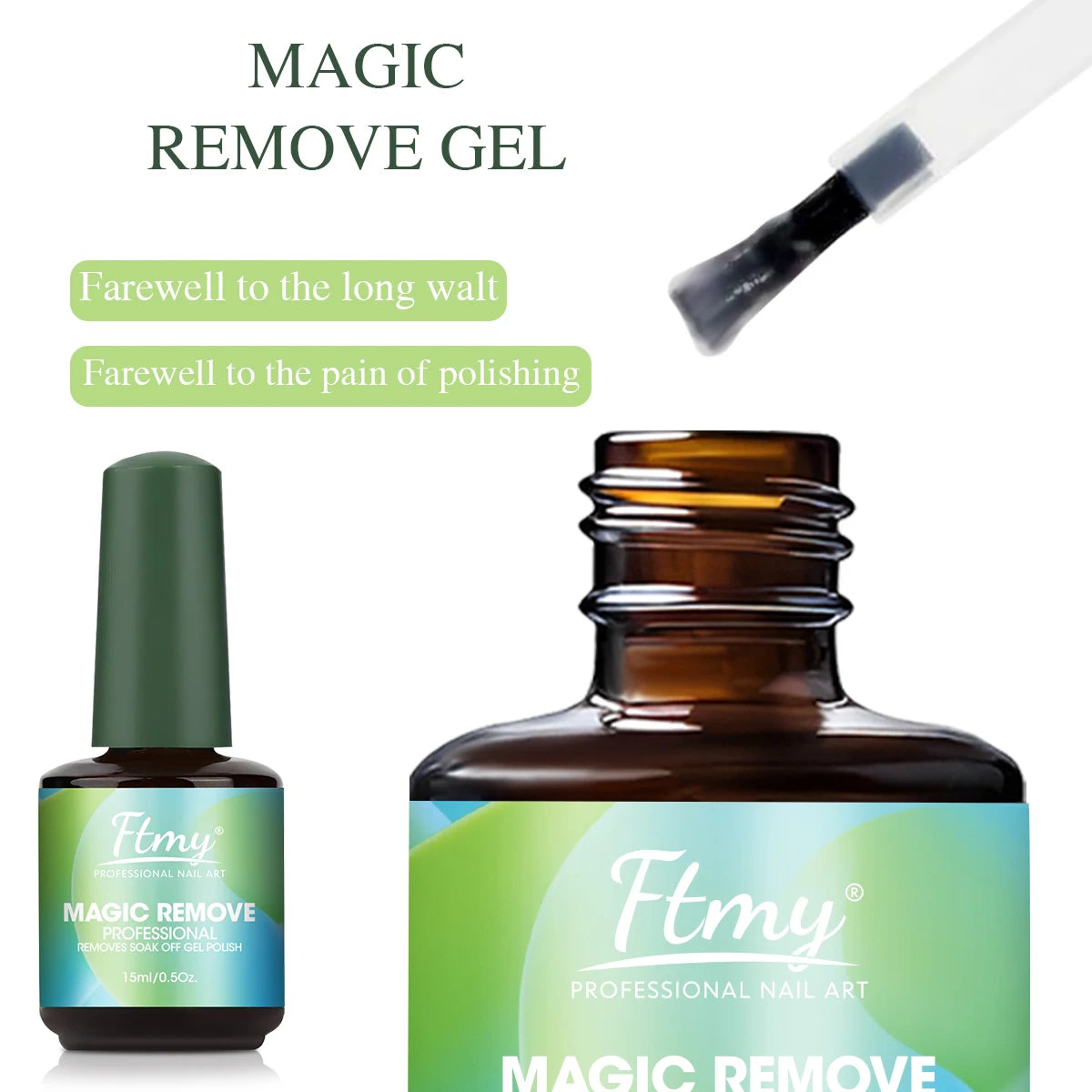 Gel Nail Polish Remover, 2-3 Min Quickly Remover Nail Polish, No Harm To Skin, No Irritating Odor, No Need For Foil, Soaking Or