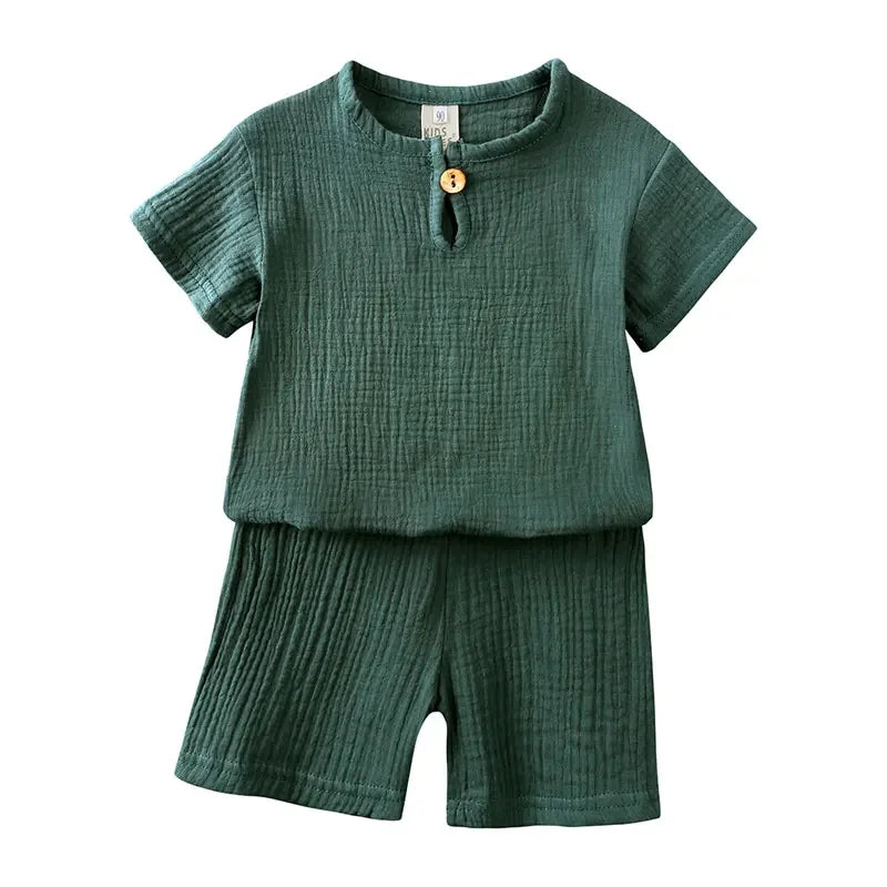 Kids' Cotton Linen Two-Piece Summer Set