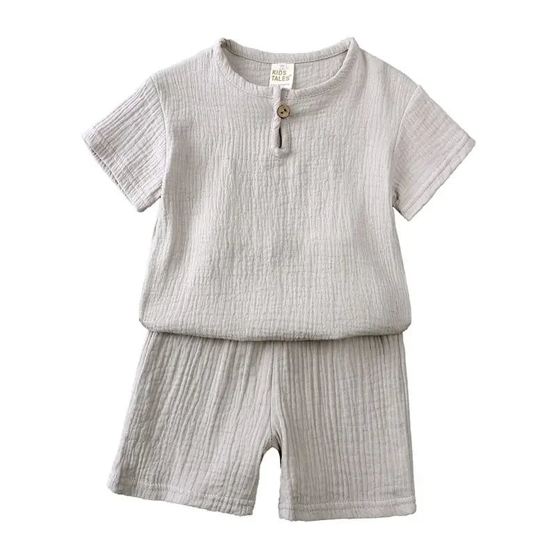 Kids' Cotton Linen Two-Piece Summer Set