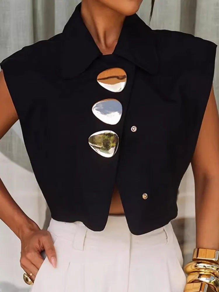 Women's Sleeveless Office Blouse - alternate view