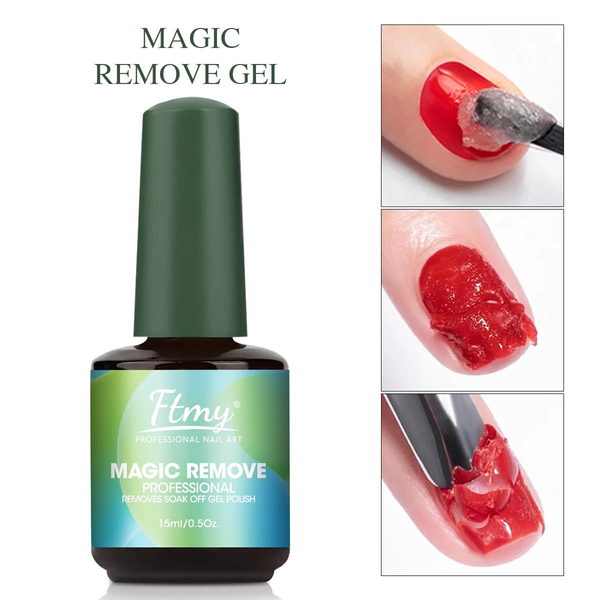 Gel Nail Polish Remover, 2-3 Min Quickly Remover Nail Polish, No Harm To Skin, No Irritating Odor, No Need For Foil, Soaking Or
