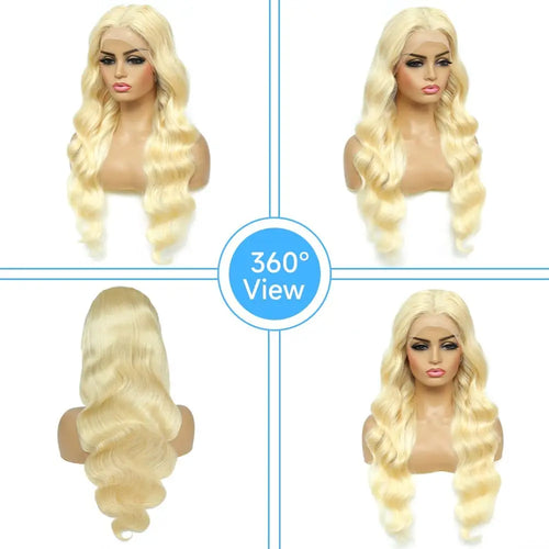 HD Lace Frontal Wig, Blonde Body Wave with Baby Hair - alternate view