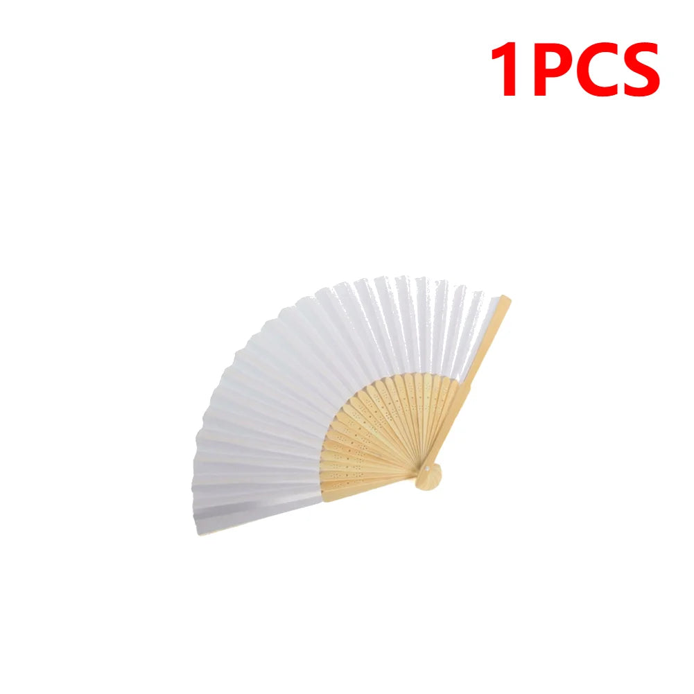 DIY Blank Paper Folding Fans