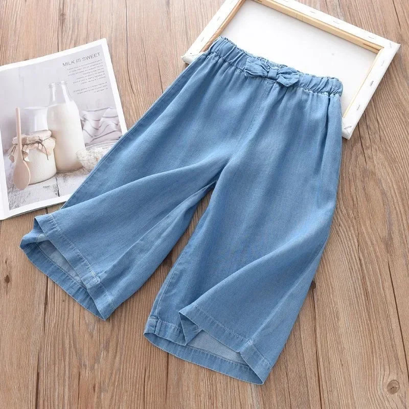 Girls' Chiffon Wide-Leg Cropped Pants - alternate view