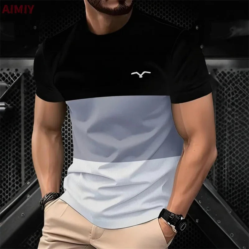 Men's Striped Printed T-Shirt