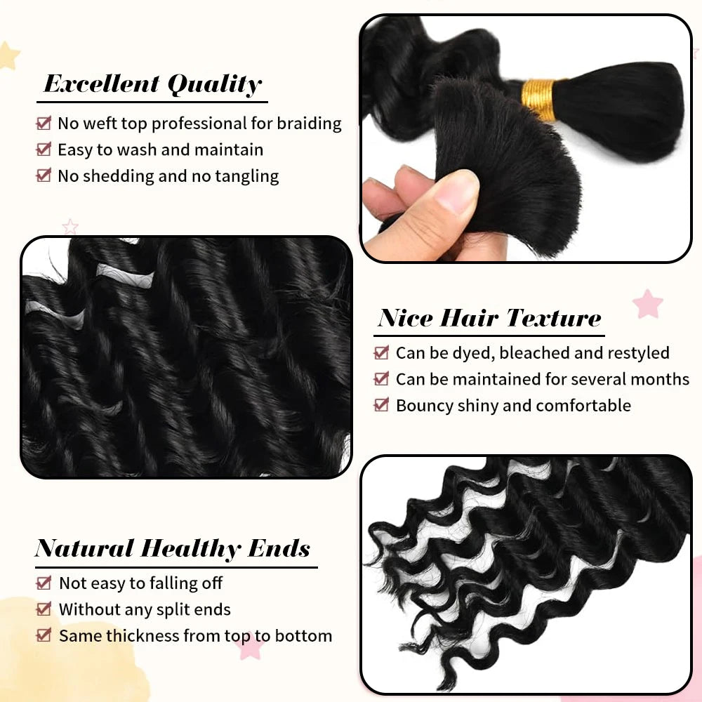 Bulk Human Braiding Hair for Boho Braids - detail view