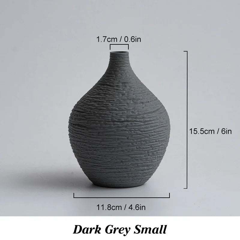 White Ceramic Narrow-Mouth Vase