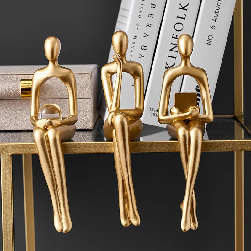 Abstract Golden Resin Figure Ornament - alternate view
