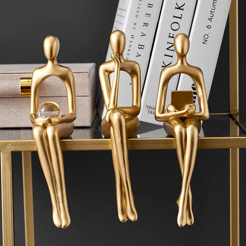 Abstract Golden Resin Figure Ornament - alternate view