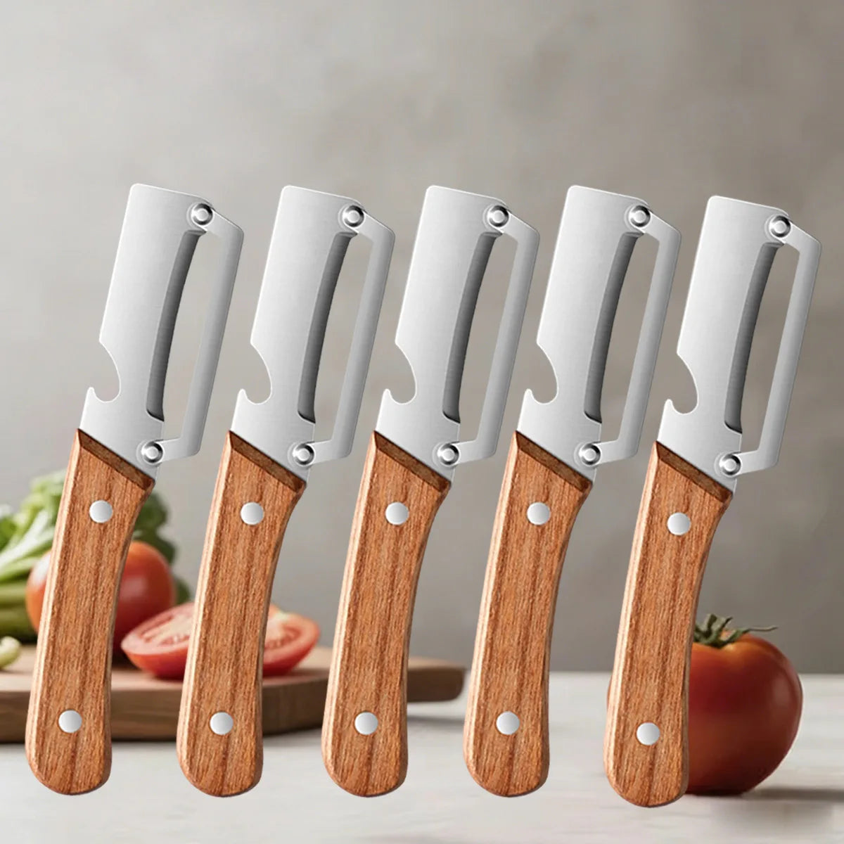Wooden Handle Vegetable Peeler