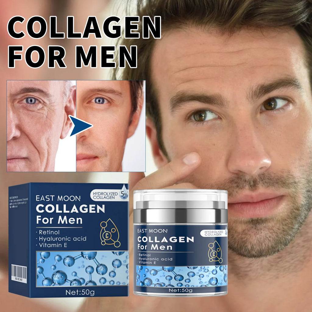 Men's Retinol Collagen Firming Moisturizing Cream Hyaluronic Acid Face Cream Anti-Wrinkle Aging Facial Skin Care Smoothing Hydrating Dry Skin Remedy Reduce Fine Lines Barrier Protection Serum
