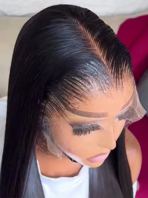HD Lace Frontal Wig, Bone Straight Human Hair
