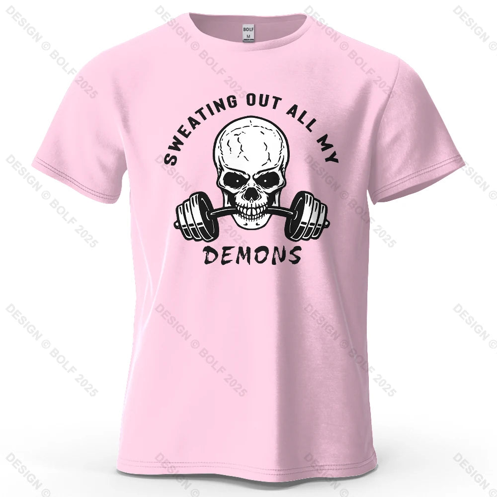 Skull Graphic Oversized Gym T-Shirt