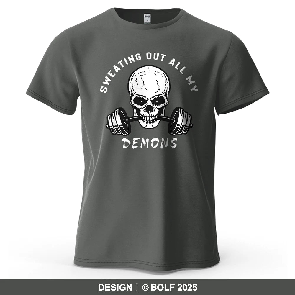 Skull Graphic Oversized Gym T-Shirt