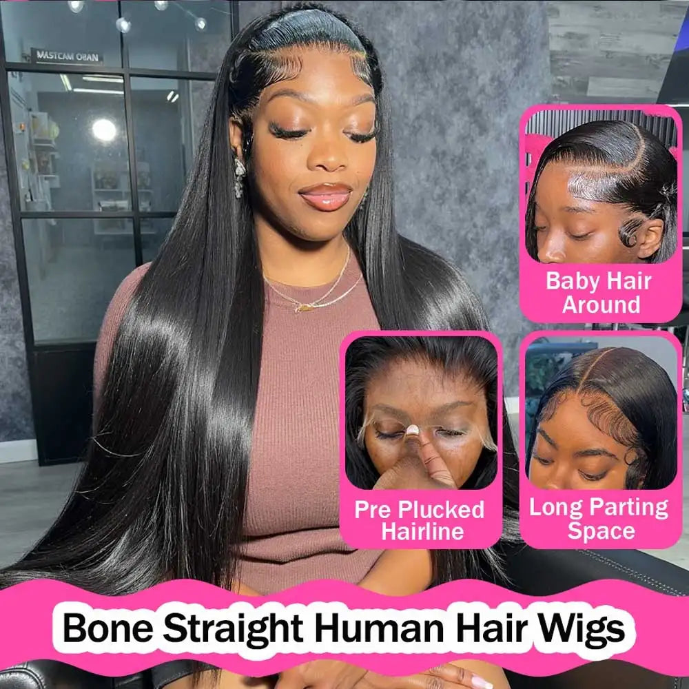Straight HD Lace Front Human Hair Wig - alternate view
