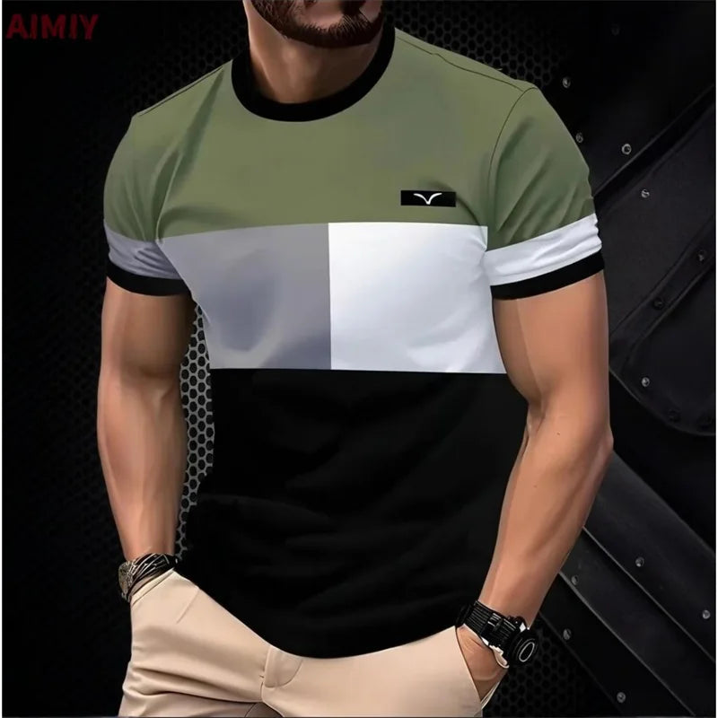 Men's Striped Printed T-Shirt - alternate view