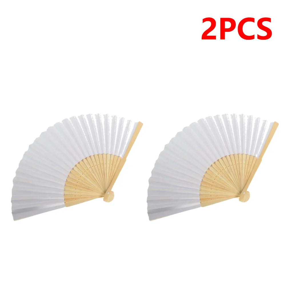 DIY Blank Paper Folding Fans