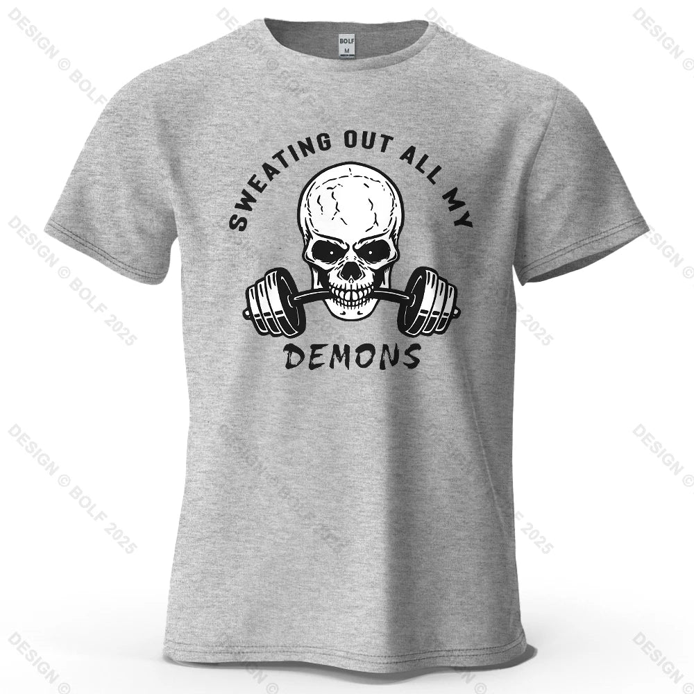 Skull Graphic Oversized Gym T-Shirt