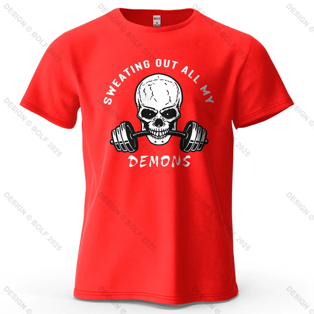 Skull Graphic Oversized Gym T-Shirt