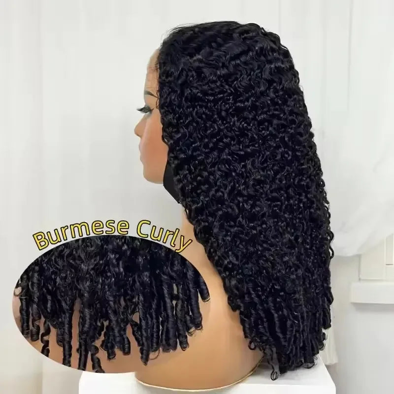 13x4/13x6 HD Lace Frontal Wig – Burmese Curly Human Hair, up to 40"