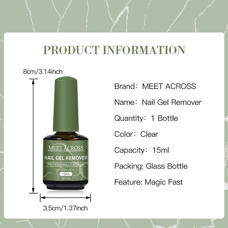 1/4bottle Nail Gel Remover Polish Soak-Off 3 Minutes Quickly & Easily Removes Gel Polish 0.5fl.Oz Professional Non-Irritating