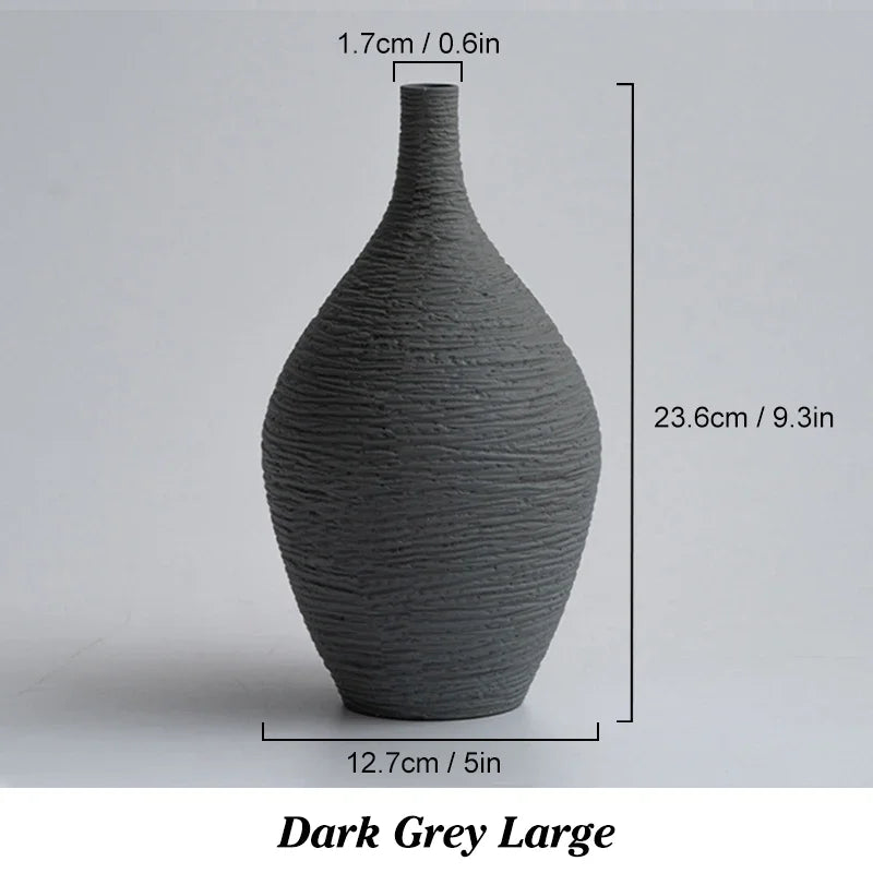 White Ceramic Narrow-Mouth Vase