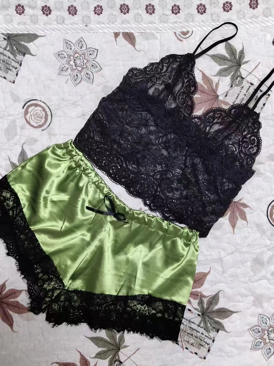 Lace Suspender Pajama Set