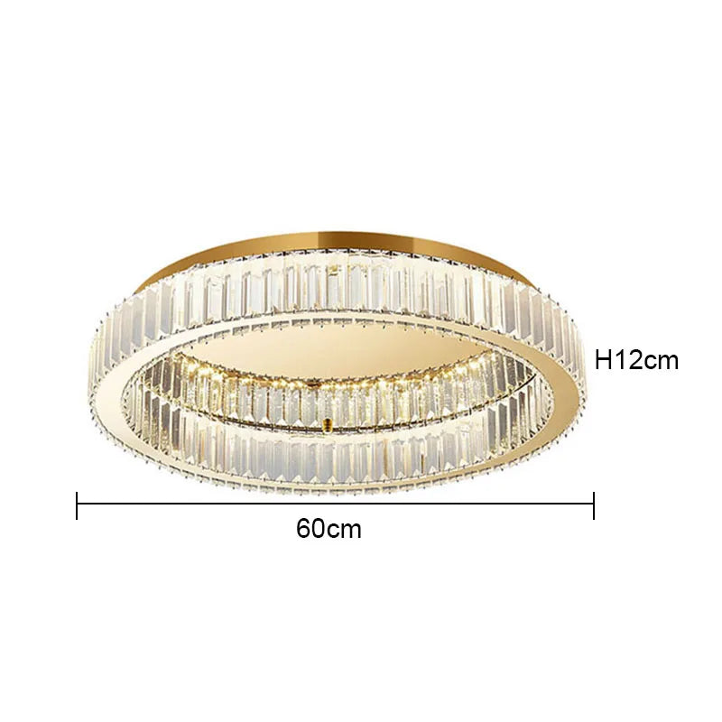 Round Crystal Ceiling Lamp, Luxury