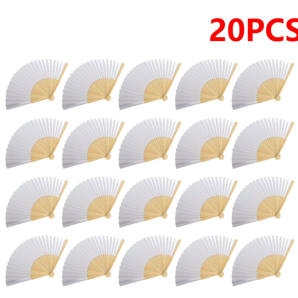 DIY Blank Paper Folding Fans