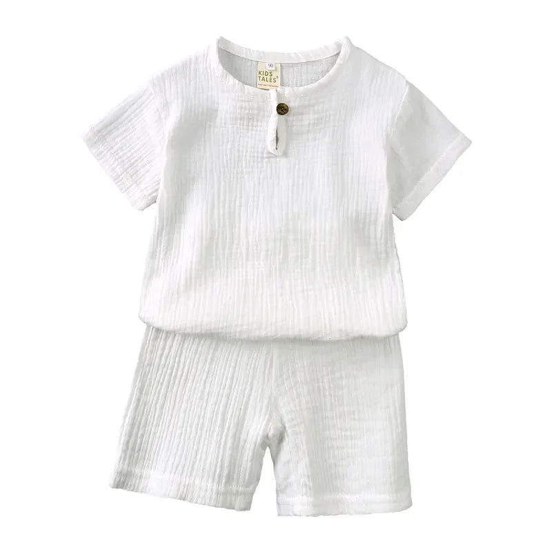 Kids' Cotton Linen Two-Piece Summer Set
