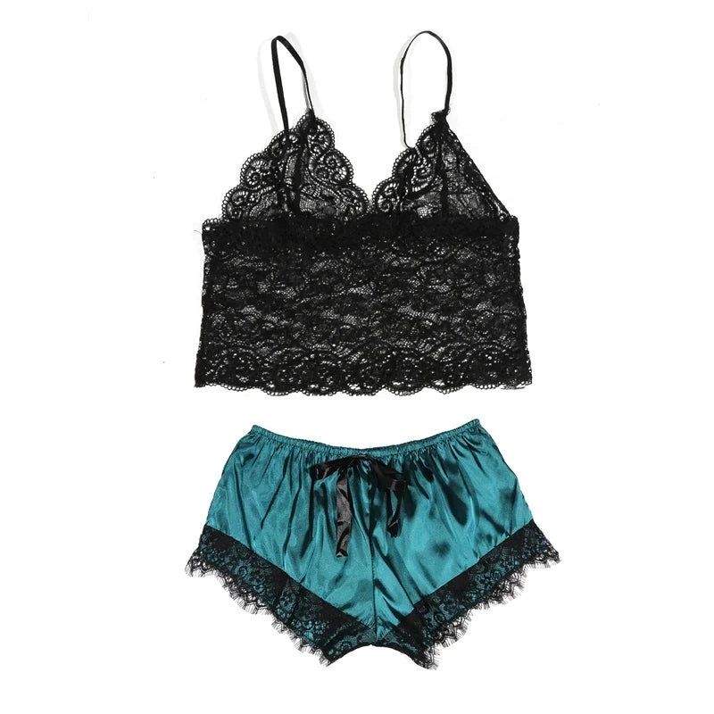 Lace Suspender Pajama Set