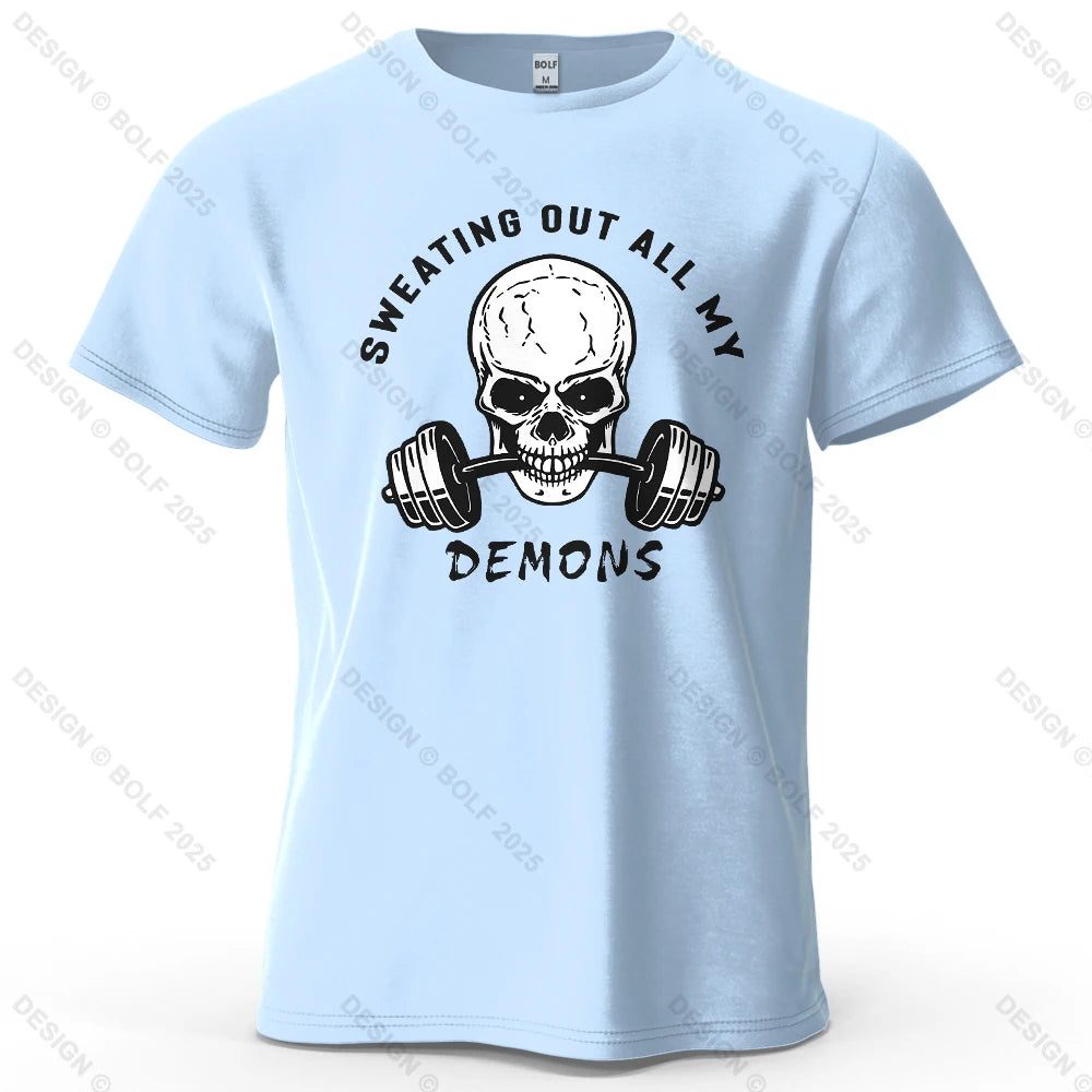 Skull Graphic Oversized Gym T-Shirt