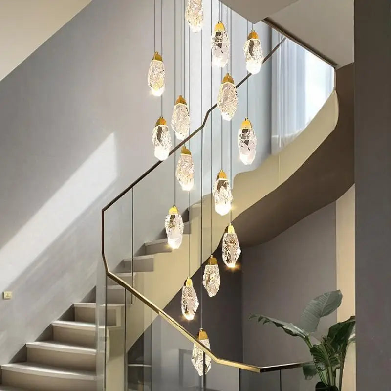 Meteorite Crystal LED Chandelier - detail view