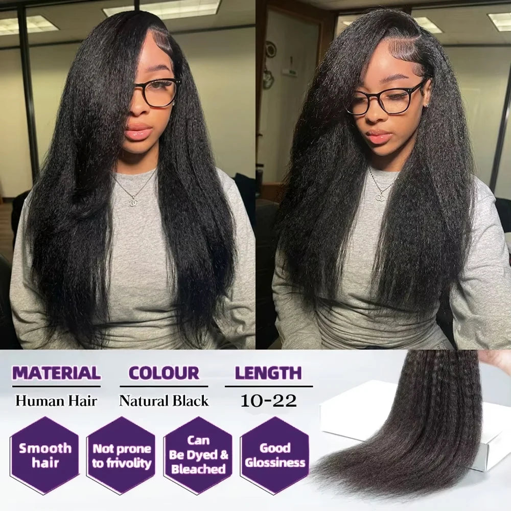 Kinky Straight Yaki Human Hair Bundles