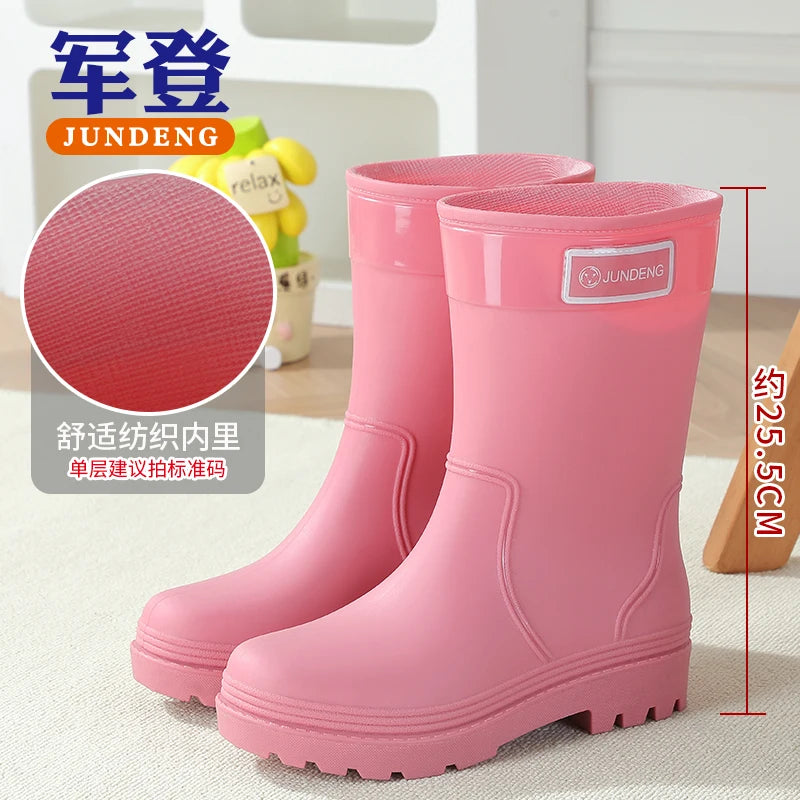 Women's Mid-Calf Waterproof Rain Boots