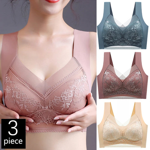 3-Piece Lace Push-Up Bra Set