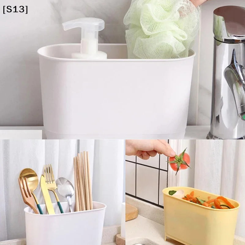 Kitchen Waste Bin Drainable Trash Can Countertop Sink Garbage Cans Home Kitchen Dry Wet Separation Rubbish Bin[Q]Q@