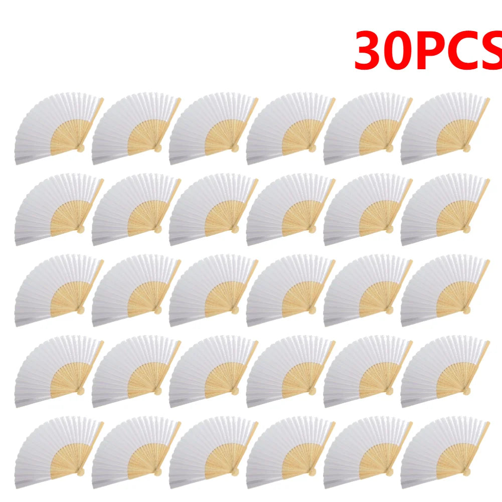 DIY Blank Paper Folding Fans