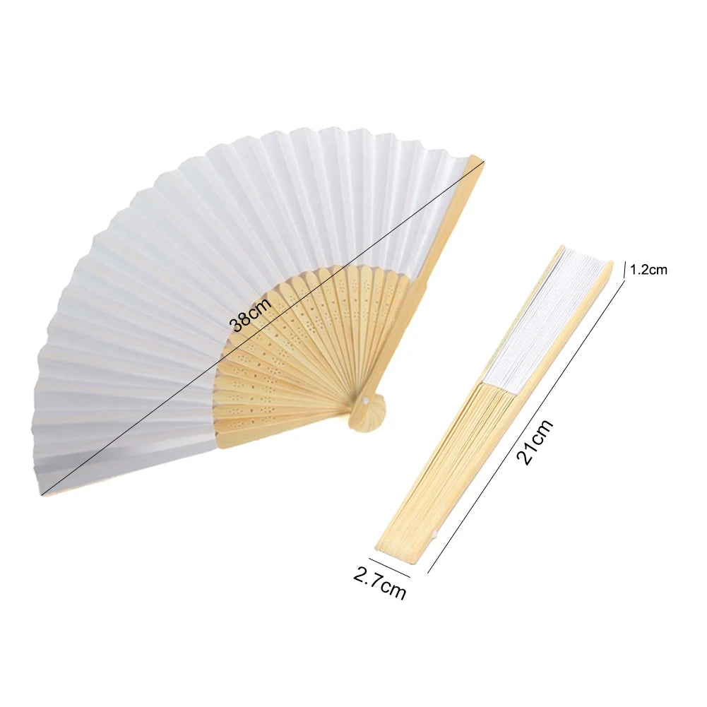 DIY Blank Paper Folding Fans