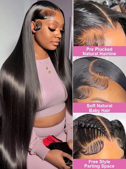 Bone Straight HD Lace Front Wig, 40-46 Inch - alternate view